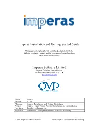 Imperas Installation and Getting Started Guide