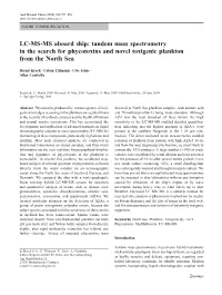 LC-MS-MS Aboard Ship: Tandem Mass Spectrometry in the Search for Phycotoxins and Novel Toxigenic Plankton from the North Sea