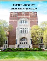 Purdue University Financial Report 2020 LETTER of TRANSMITTAL