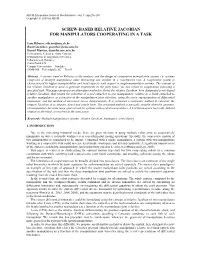 Screw-Based Relative Jacobian for Manipulators Cooperating in a Task