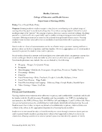Use of Social Media Policy
