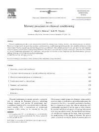 Memory Processes in Classical Conditioning