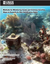Methods for Monitoring Corals and Crustose Coralline Algae to Quantify In-Situ Calcification Rates