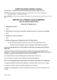 Minutes 16Th March 2021 (Virtual)
