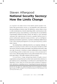 National Security Secrecy: How the Limits Change