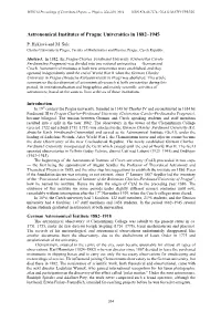 Astronomical Institutes of Prague Universities in 1882–1945