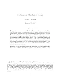 Evolution and Intelligent Design