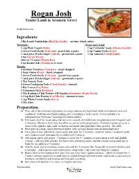 Rogan Josh Tender Lamb in Aromatic Gravy
