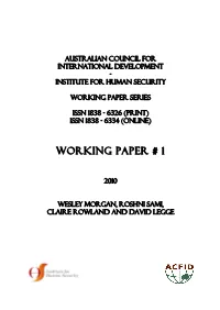 Working Paper Series
