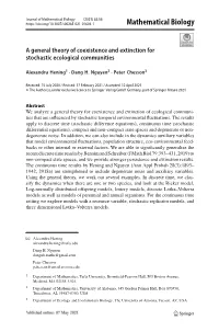 A General Theory of Coexistence and Extinction for Stochastic Ecological Communities