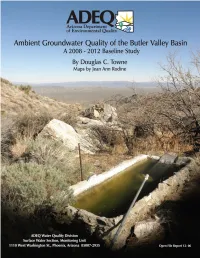 Appendix a – Data for Sample Sites, Butler Valley Basin, 2008-2012