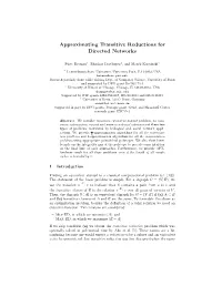 Approximating Transitive Reductions for Directed Networks