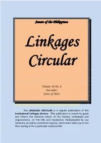 Linkages Circular Vol. 10 No. 6