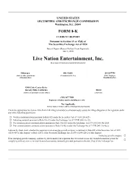 Live Nation Entertainment, Inc. (Exact Name of Registrant As Specified in Its Charter)