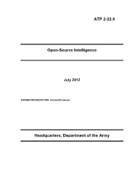 Open Source Intelligence (OSINT)