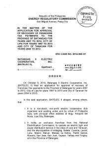 Order, ERC Case No. 2014-065 CF