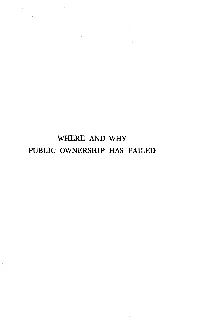 Where and Why Public Ownership Has Failed