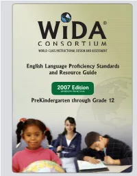 English Language Proficiency Standards and Resource Guide