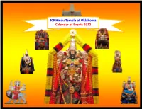 ICF Hindu Temple of Oklahoma Calendar of Events 2012 Vaishno Devi Temple