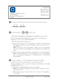 MA3203 Ring Theory Spring 2019 Norwegian University of Science and Technology Exercise Set 3 Department of Mathematical Sciences