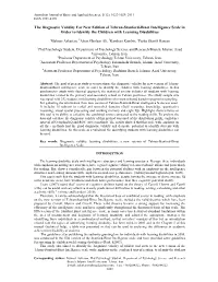 The Diagnostic Validity for New Edition of Tehran-Stanford-Binet Intelligence Scale in Order to Identify the Children with Learning Disabilities