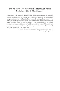 The Palgrave International Handbook of Mixed Racial and Ethnic Classification