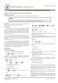 Green's Function for the Heat Equation