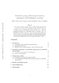 Metabelian Groups: Full-Rank Presentations, Randomness And