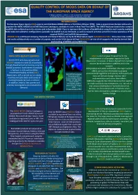 Quality Control of Modis Data on Behalf of the European Space Agency A