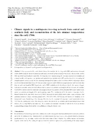 Climate Signals in a Multispecies Tree-Ring Network from Central And
