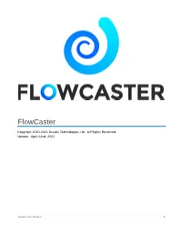 Flowcaster Manual 1 Table of Contents