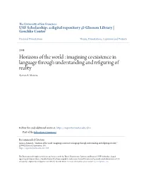 Horizons of the World : Imagining Coexistence in Language Through Understanding and Refiguring of Reality Ayman A