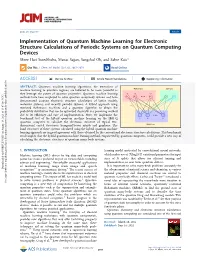 Implementation of Quantum Machine Learning for Electronic Structure