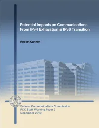 Ipv4 Exhaustion, Ipv6 Transition