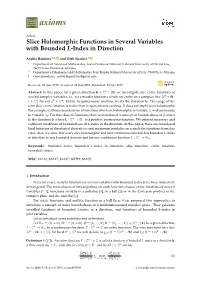 Slice Holomorphic Functions in Several Variables with Bounded L-Index in Direction
