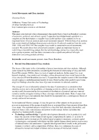 Social Movements and Class Analysis