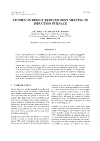 Studies on Direct Reduced Iron Melting in Induction Furnace