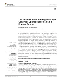 The Association of Strategy Use and Concrete-Operational Thinking in Primary School