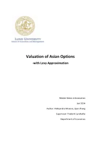 Valuation of Asian Options -With Levy Approximation