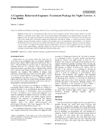 A Cognitive Behavioral Exposure Treatment Package for Night Terrors: a Case Study