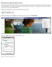 Clearing Your Web Brower's Cache