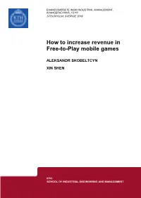 How to Increase Revenue in Free-To-Play Mobile Games