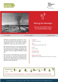 Mining the Mendips