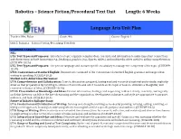 Robotics – Science Fiction/Procedural Text Unit Length: 6 Weeks