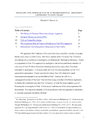 The Scope and Limits of Van Til's Transcendental Argument
