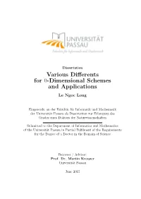 Various Differents for 0-Dimensional Schemes and Applications