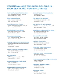 Vocational and Technical Schools in Palm Beach and Hendry Counties