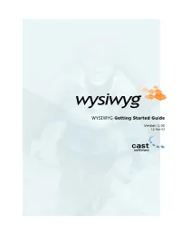 WYSIWYG Getting Started Guide