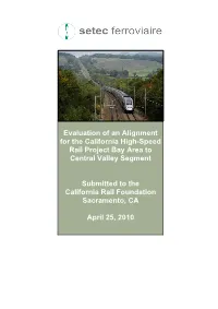 Altamont Corridor Alternative Route