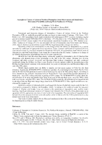 Atmospheric Centers of Action in Northern Hemisphere from Observations and Simulations: Interannual Variability and Long-Term Tendencies of Change